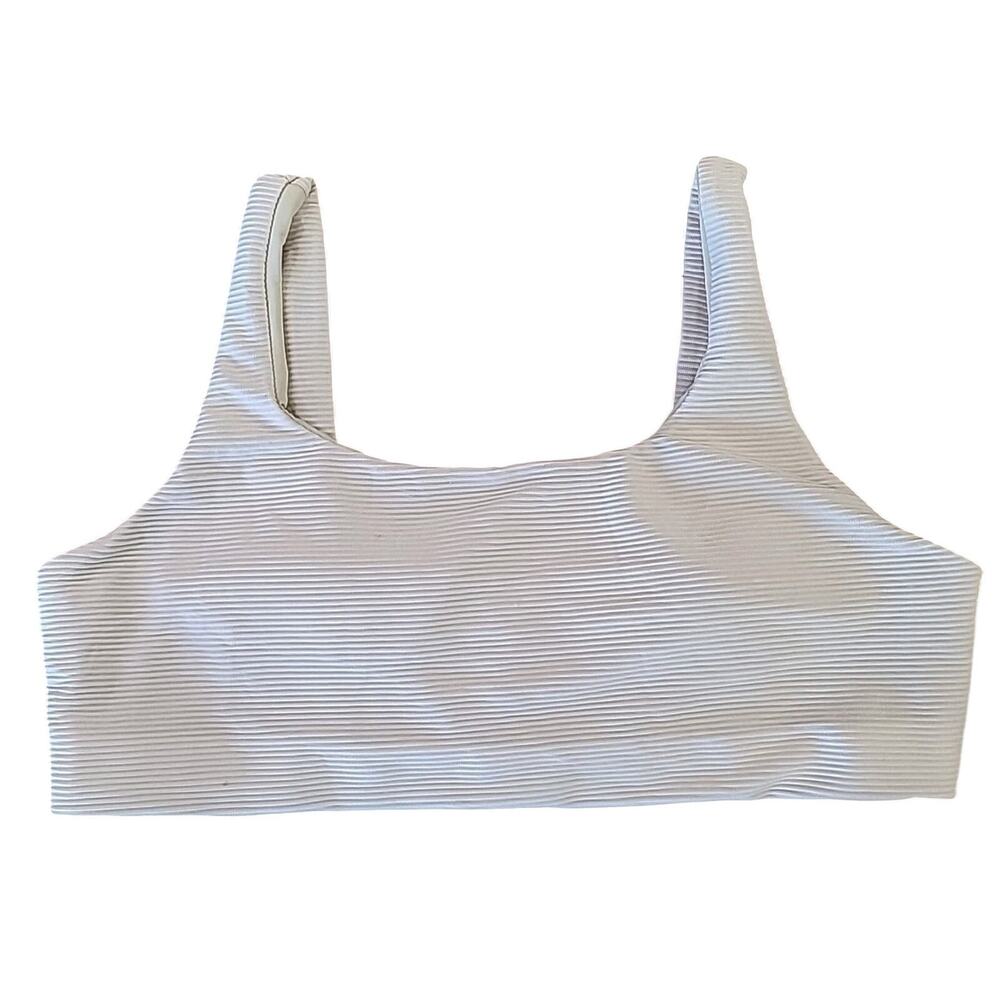 NEW Anrabess Ribbed Crop Tank XL Beige Minimalist Neutral Chic